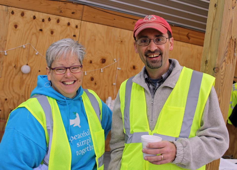 Carol and Tim at Sleep In Heavenly Peace Build